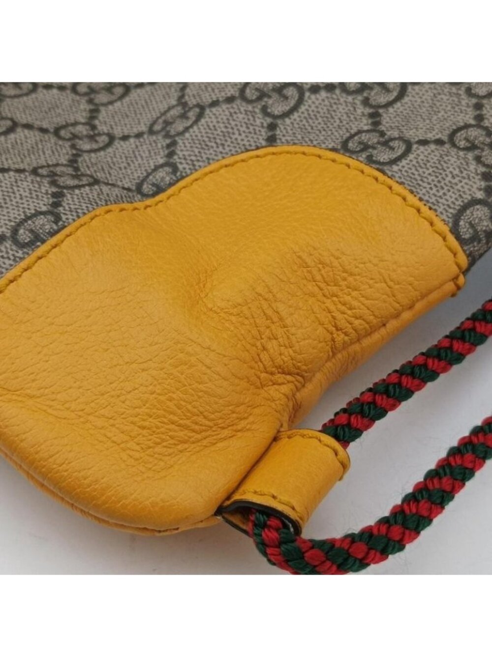 ★SOLD★ Gucci GG Supreme Drawstring Beige Yellow Canvas Leather Tote - Picture 15 of 15